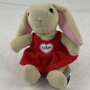 Vintage 2006 Build-A-Bear Pawlette Coufur Plush Bunny 4" Red Heart Dress
